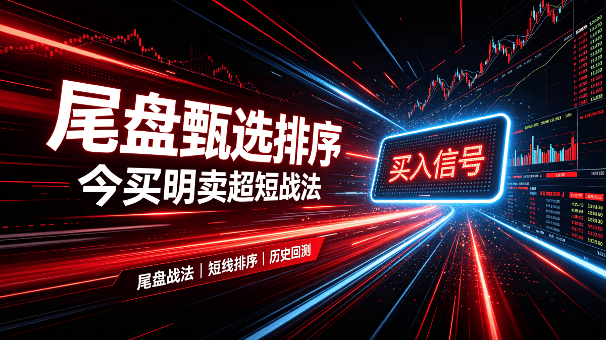 专为短线打造的尾盘战法,〖尾盘甄选排序〗指标:今买明卖超短战法,信号可回测